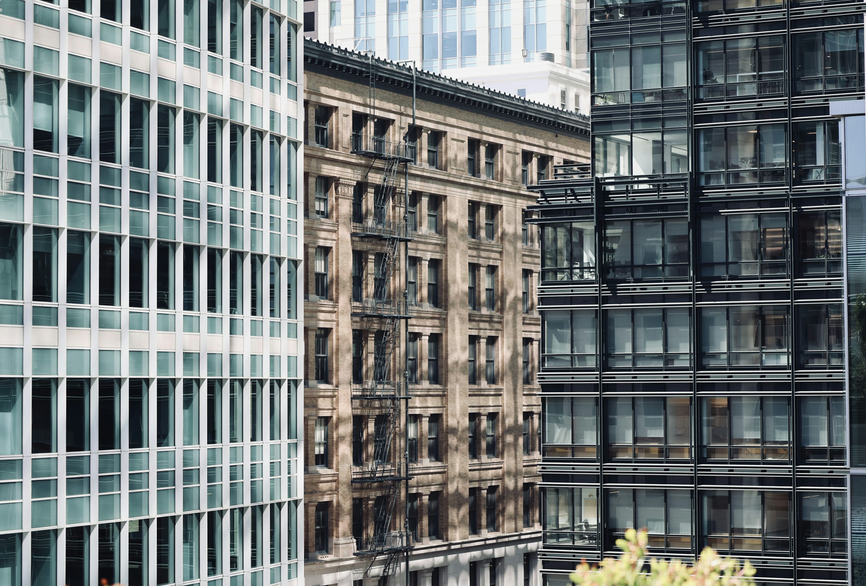 Modern and established office buildings